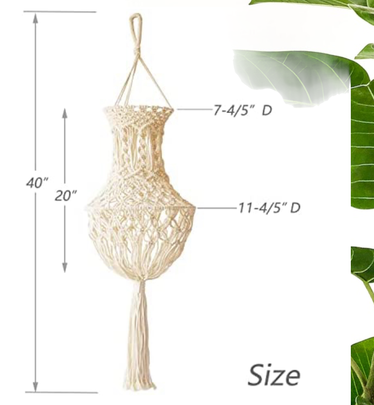 Macrame chandelier Boho Bedroom Hanging Lamp Shades with Plug in Cord