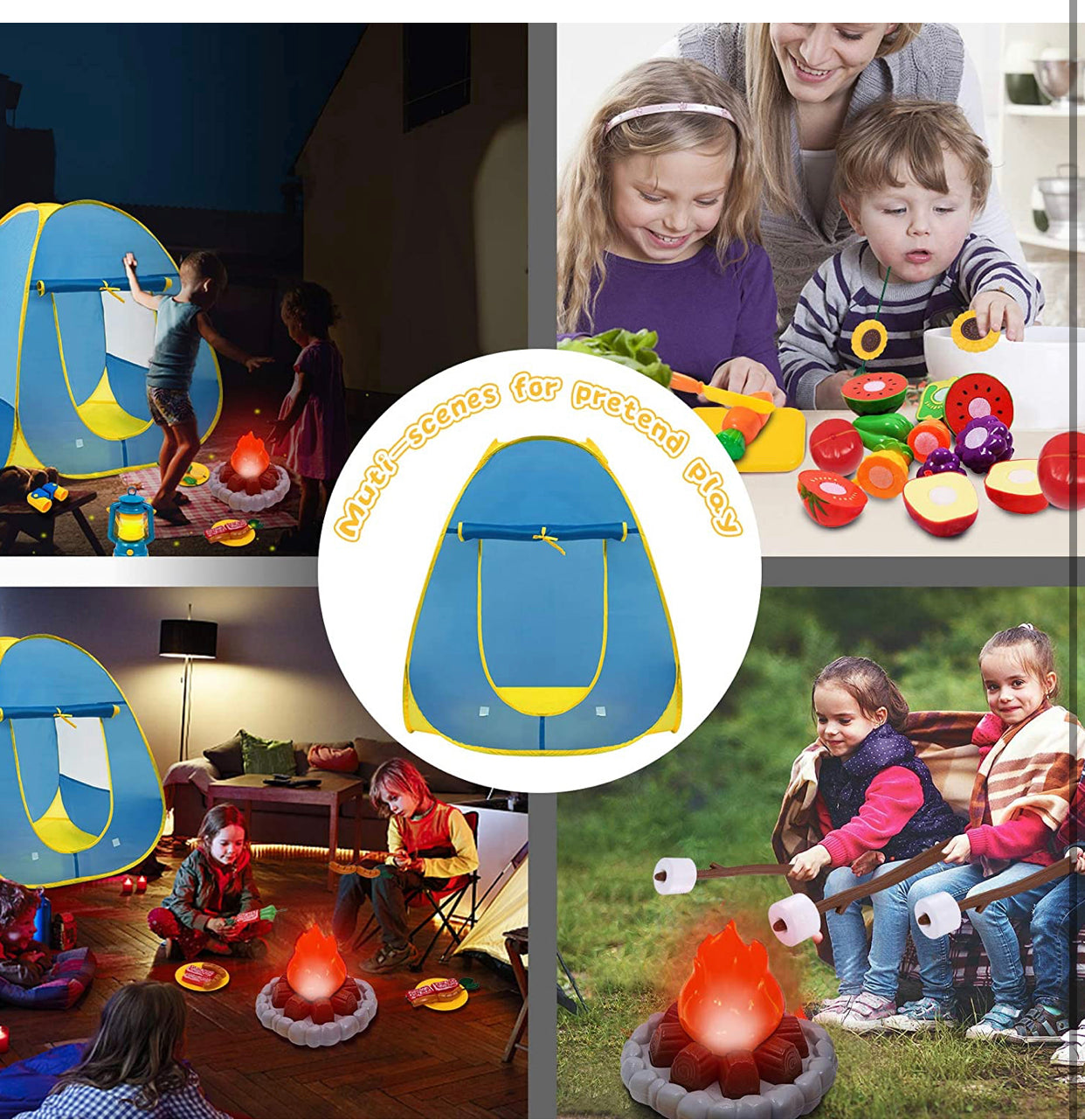 Kids Camping Play Tent with Toy Campfire - Christina’s unique boutique LLC
