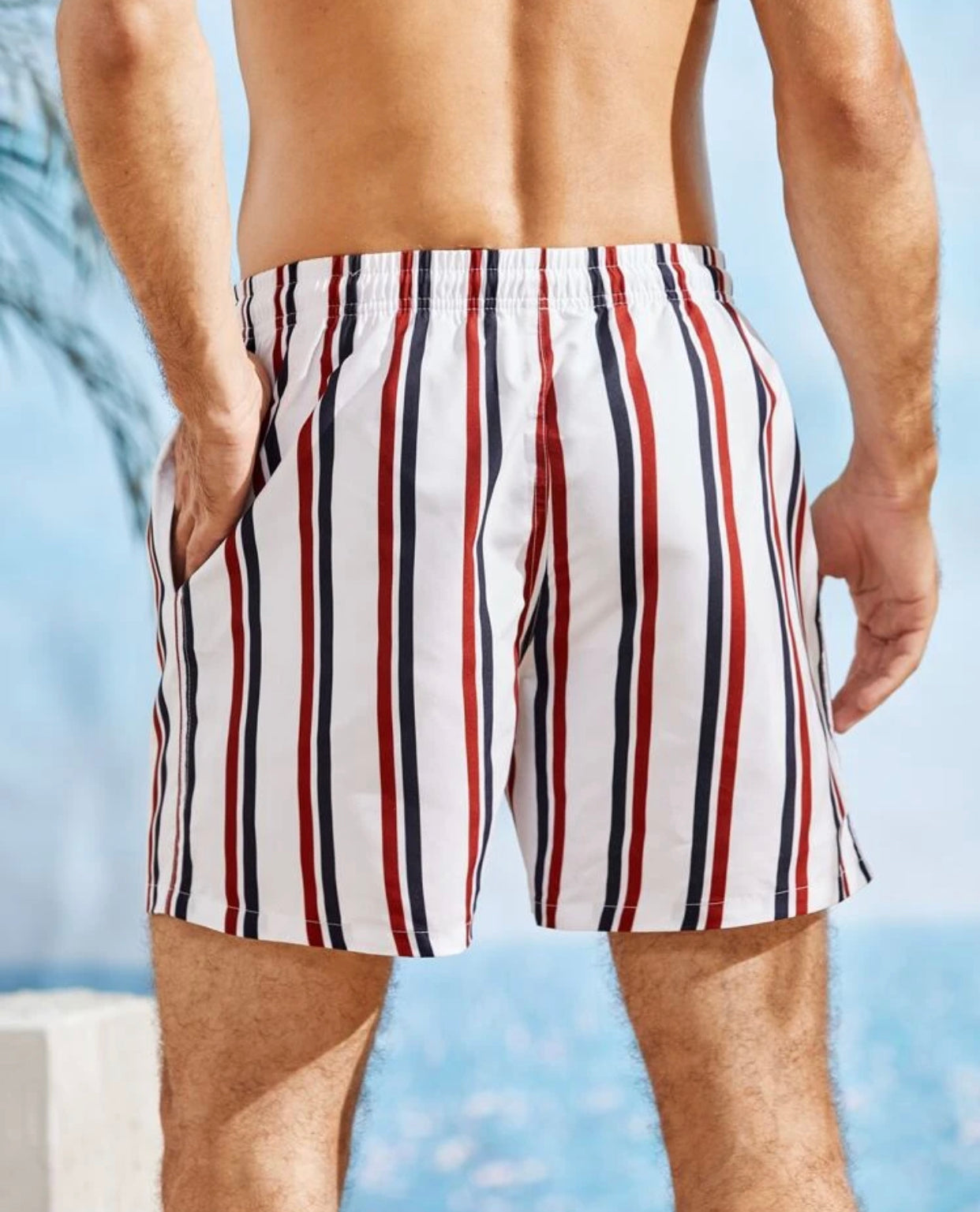 Men’s striped print swim trunks - Christina’s unique boutique LLC