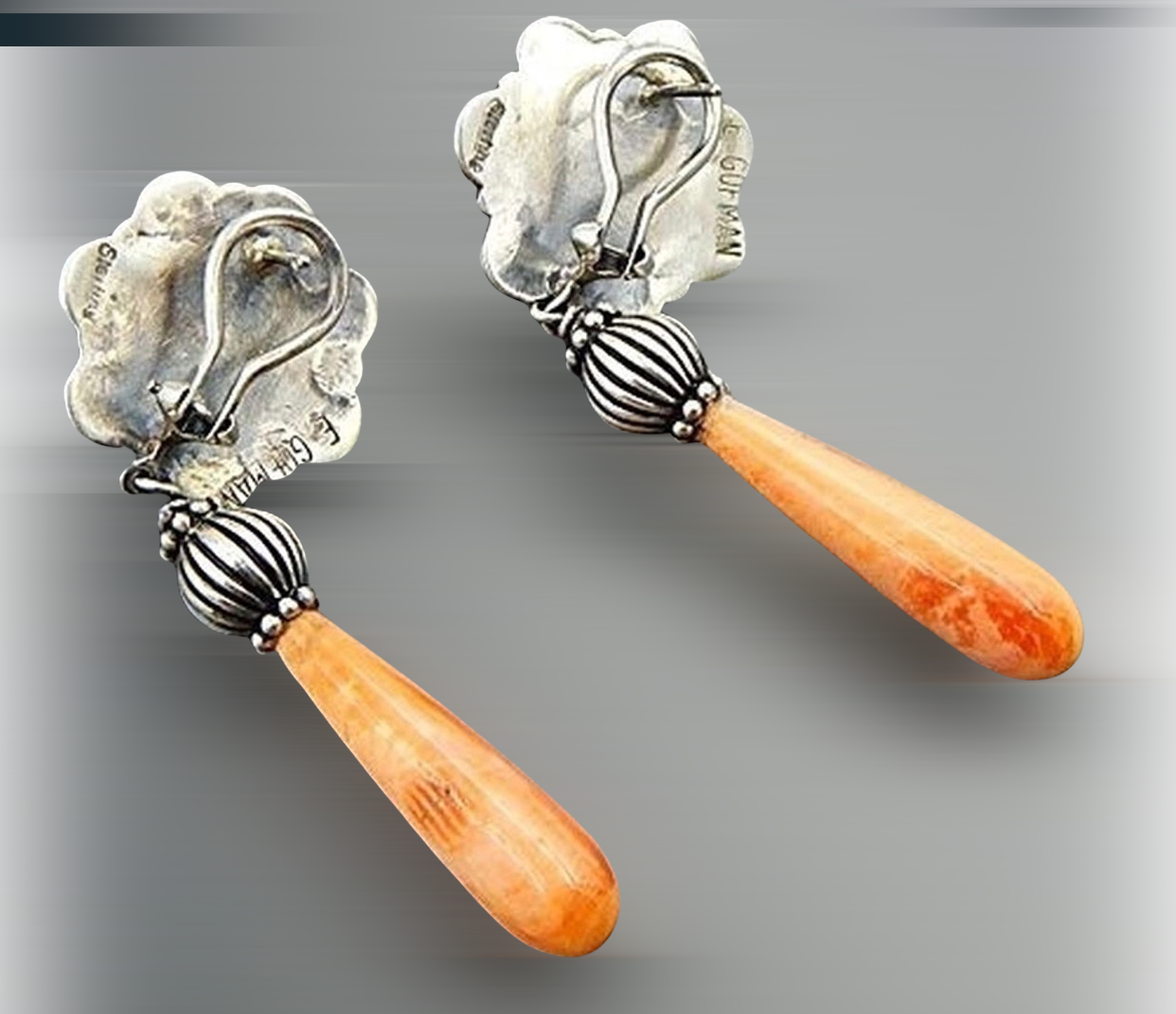 Unique silver agate inspired drop earrings