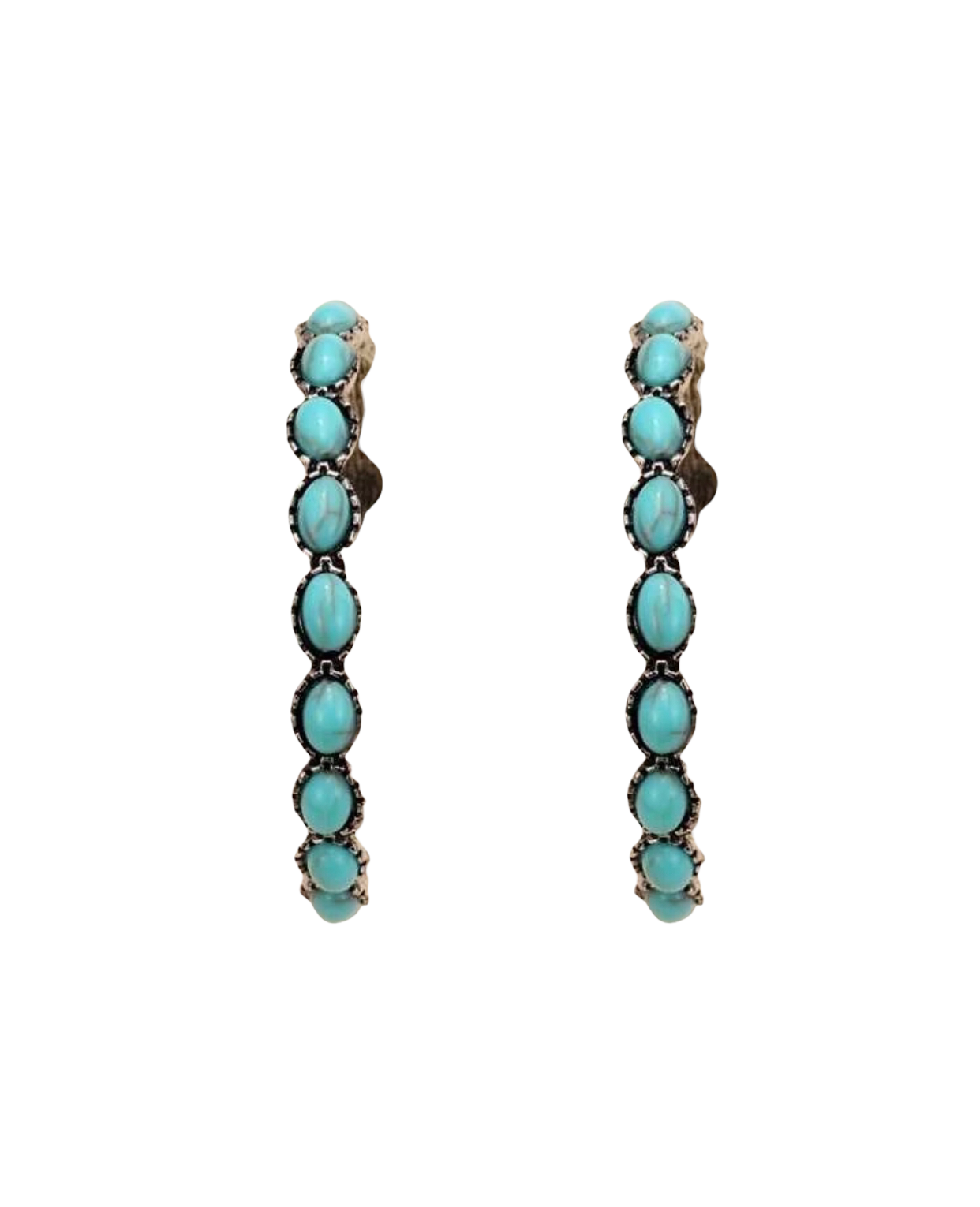 Turquoise decor hoop earrings