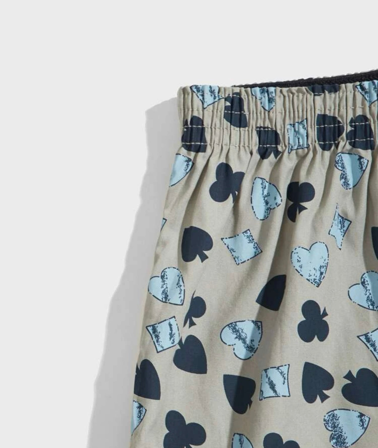 Men 2pcs random clover & playing card print pajama shorts