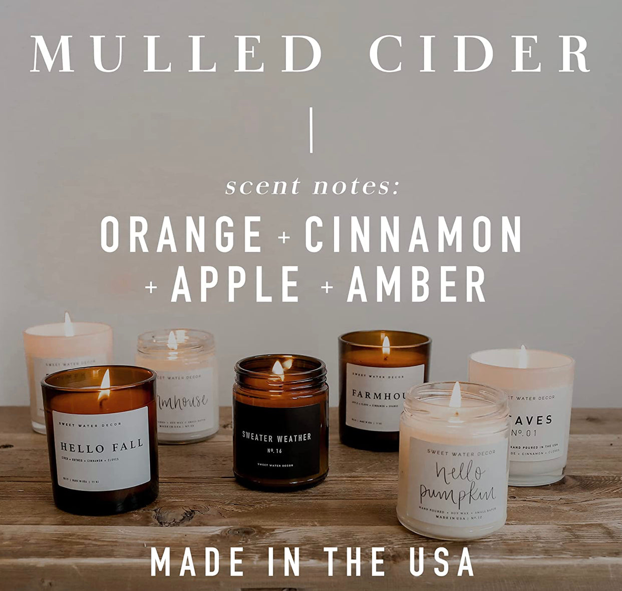 Mulled Cider Candle | Apple, Cinnamon, Cranberries, and Orange Fall Scented Soy Candle