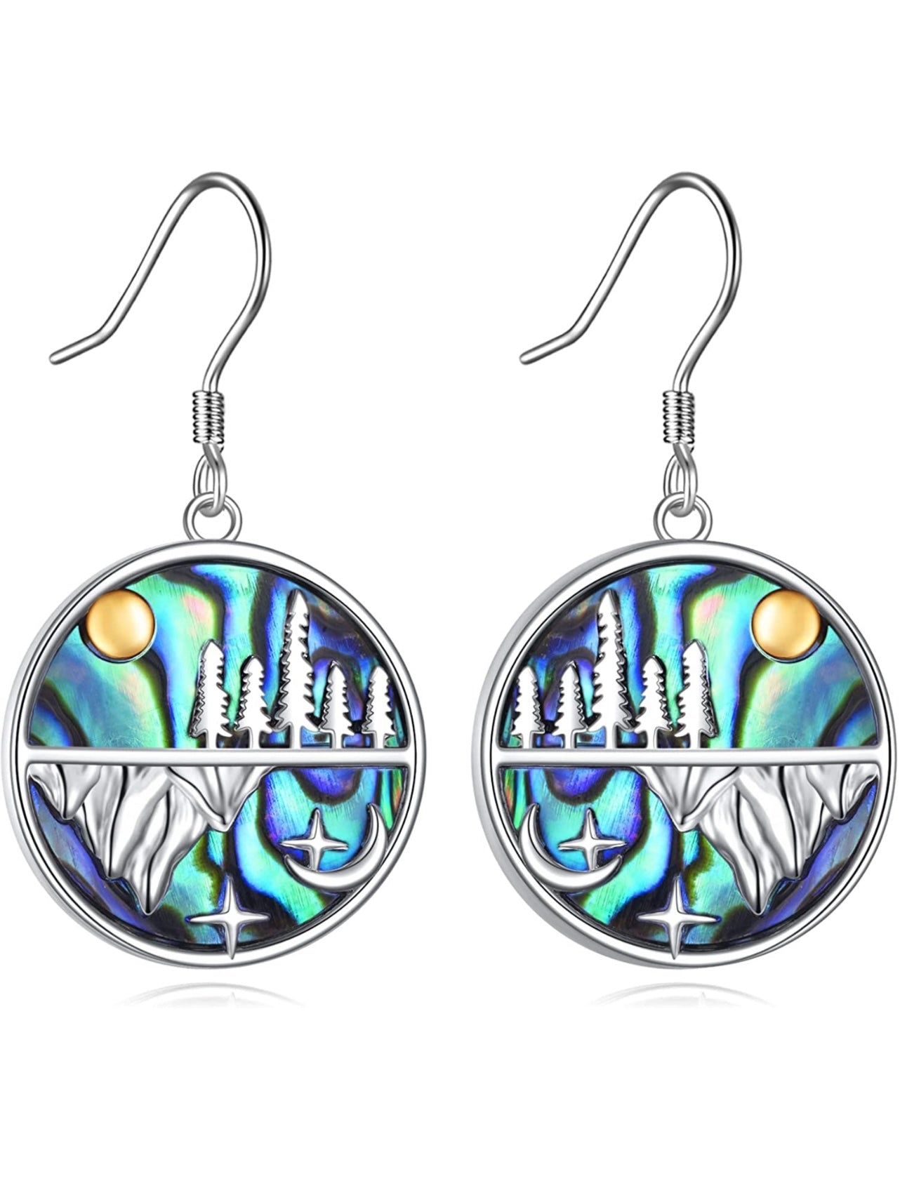 Mountain Earrings Sterling Silver Abalone