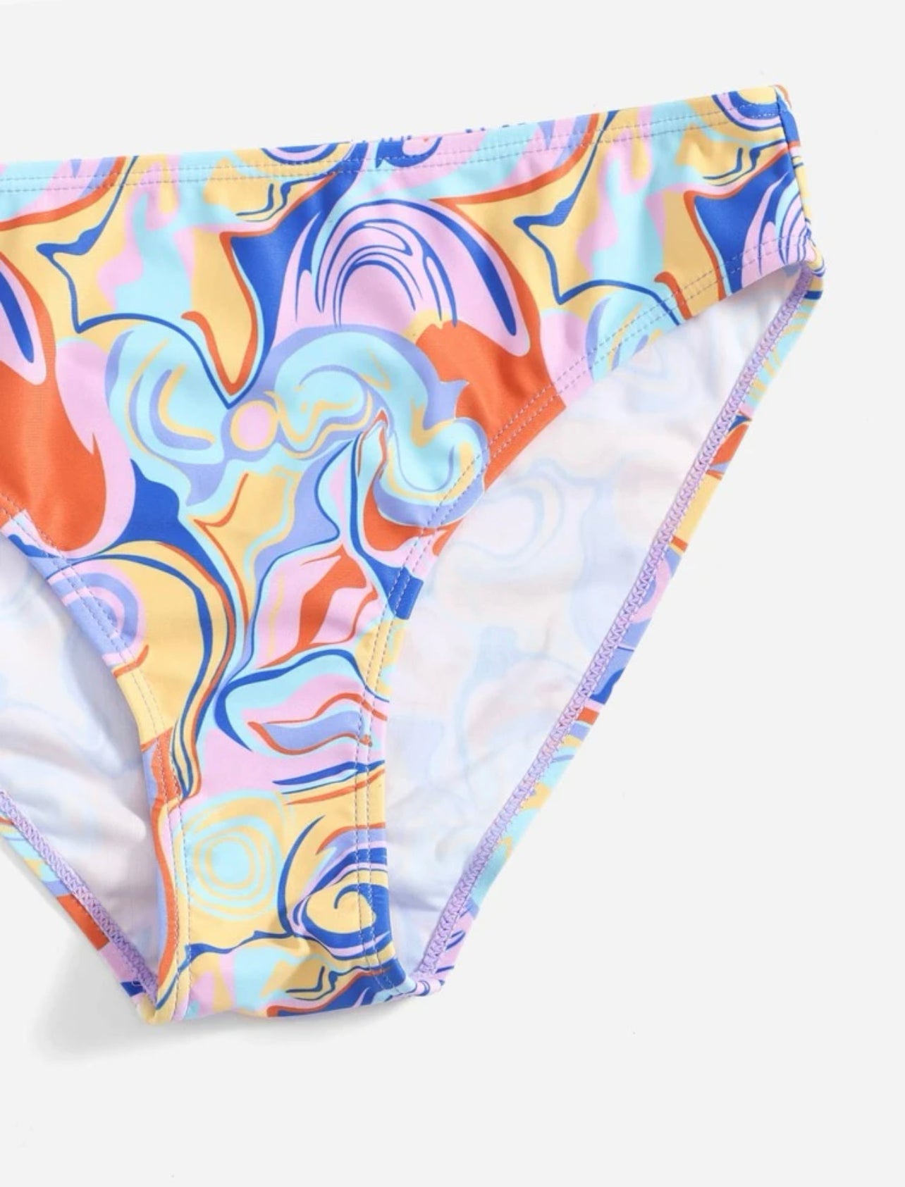 Teen Girls Allover Print Bikini Swimsuit With Scarf