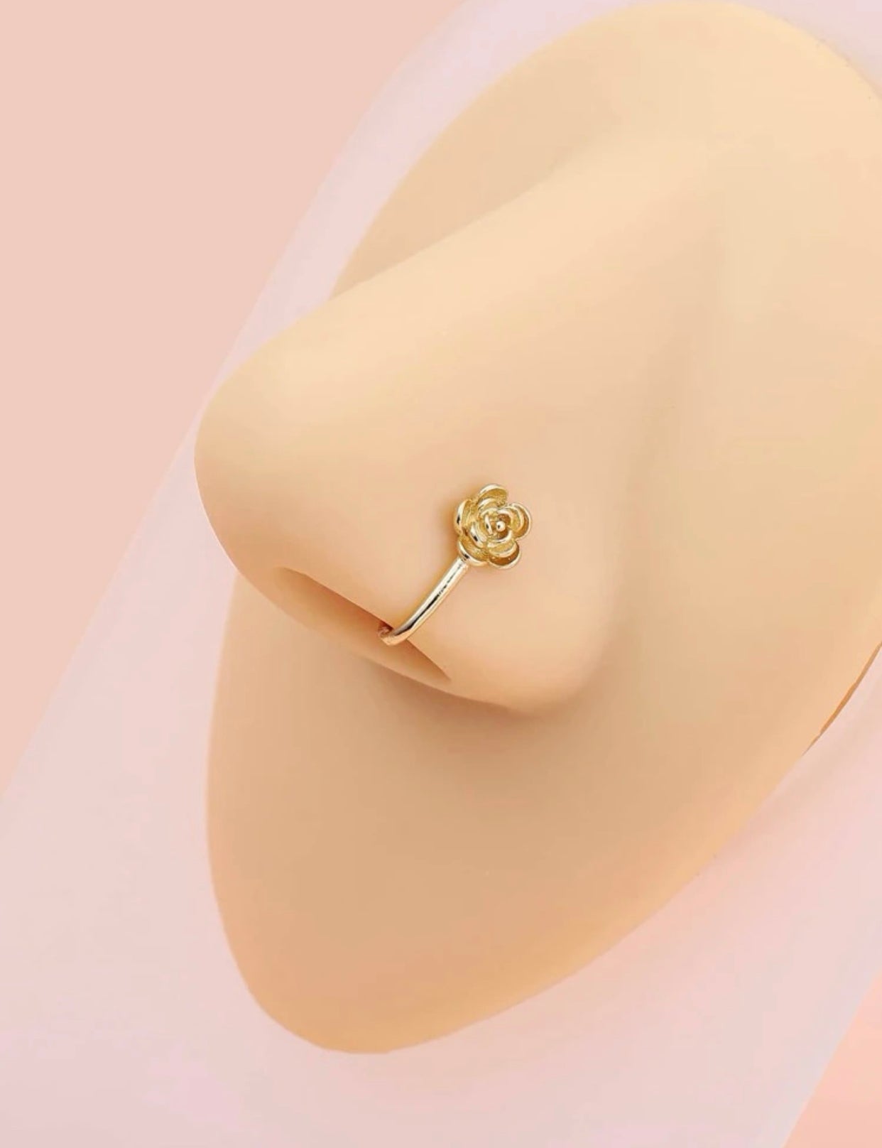 Flower decor nose cuff