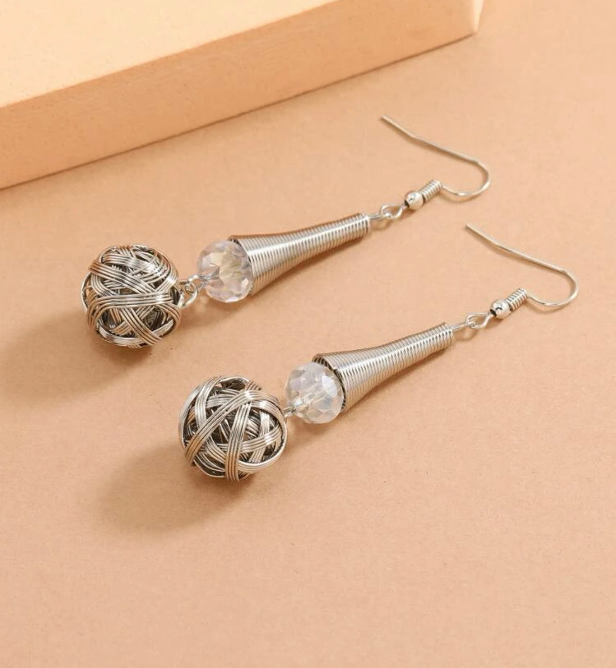 Hollow out ball drop earrings
