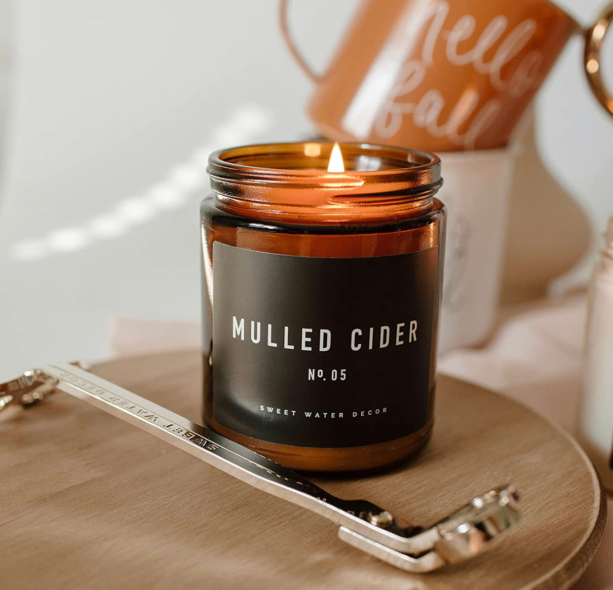 Mulled Cider Candle | Apple, Cinnamon, Cranberries, and Orange Fall Scented Soy Candle