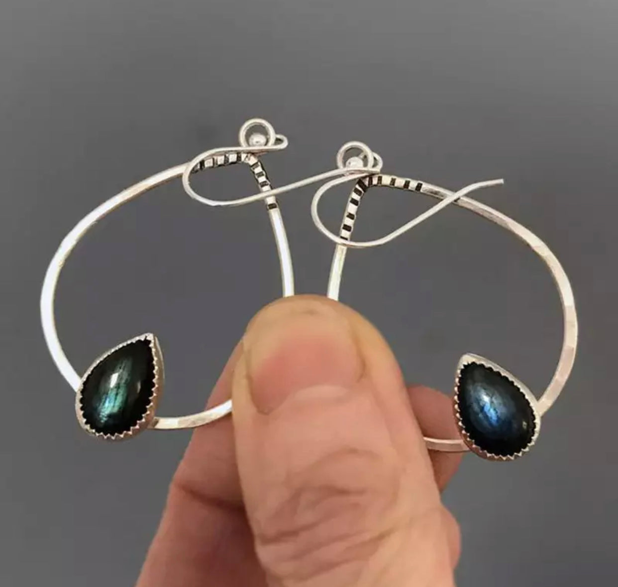 Waterdrop labradorite inspired dangle earrings