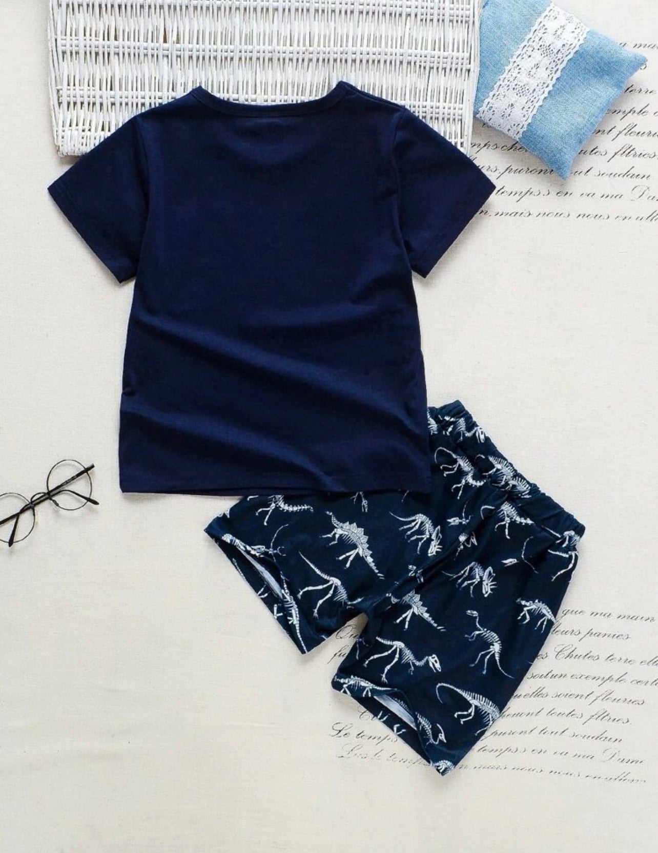 Toddler Boys Dinosaur Print Tee & Track Shorts