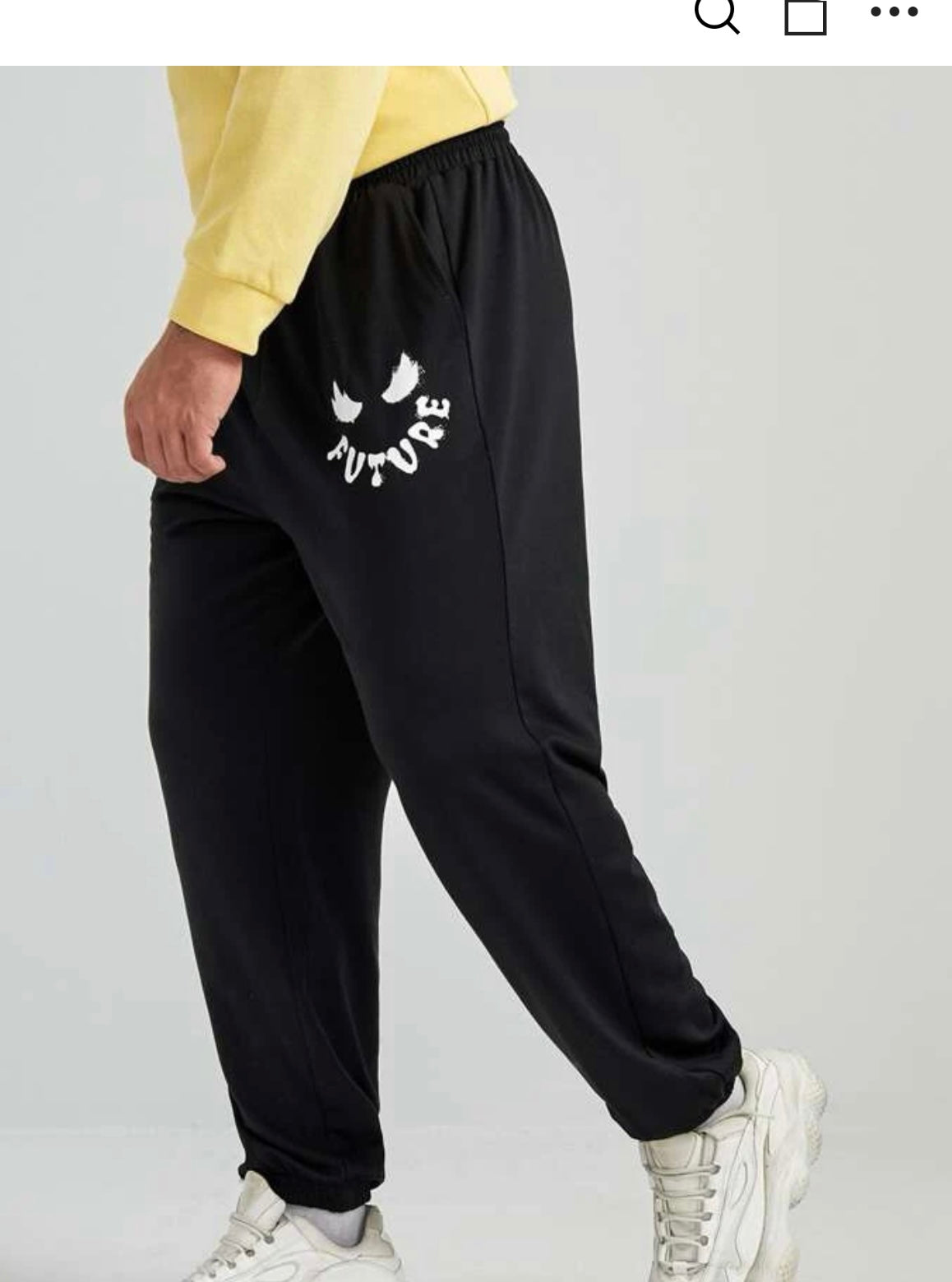 Extended sizes men 2pcs drawstring waist letter & graphic pattern sweatpants