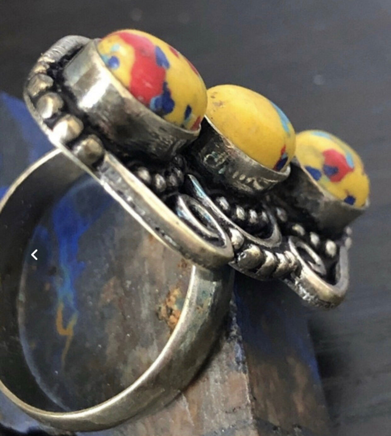 Yellow turquoise statement ring. Size 9. - Christina’s unique boutique LLC