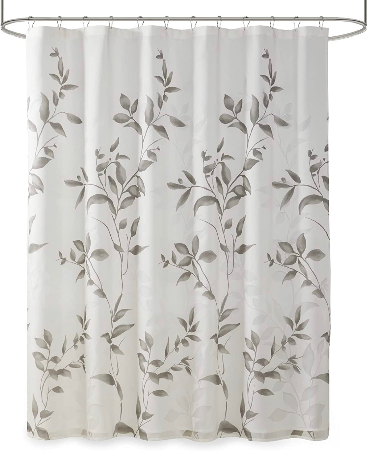 Shower Curtain, Luxurious Botanical Leaf Print, Modern Serene Bathroom Décor, Machine Washable Bath Privacy Screen, 72x72