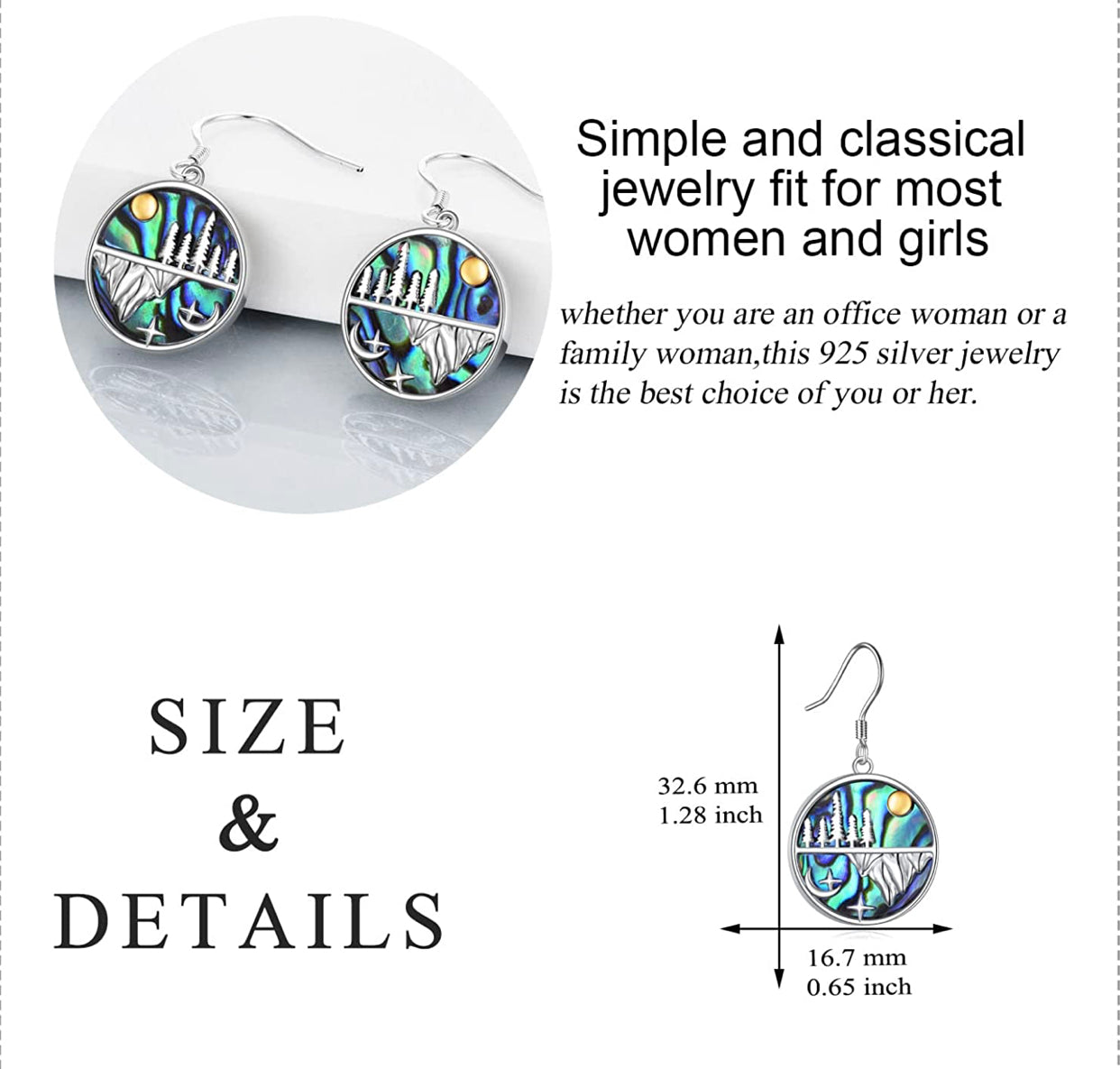 Mountain Earrings Sterling Silver Abalone