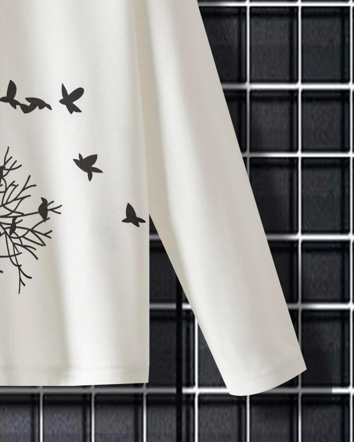 Boy’s tree and bird print tee & drawstring waist pants