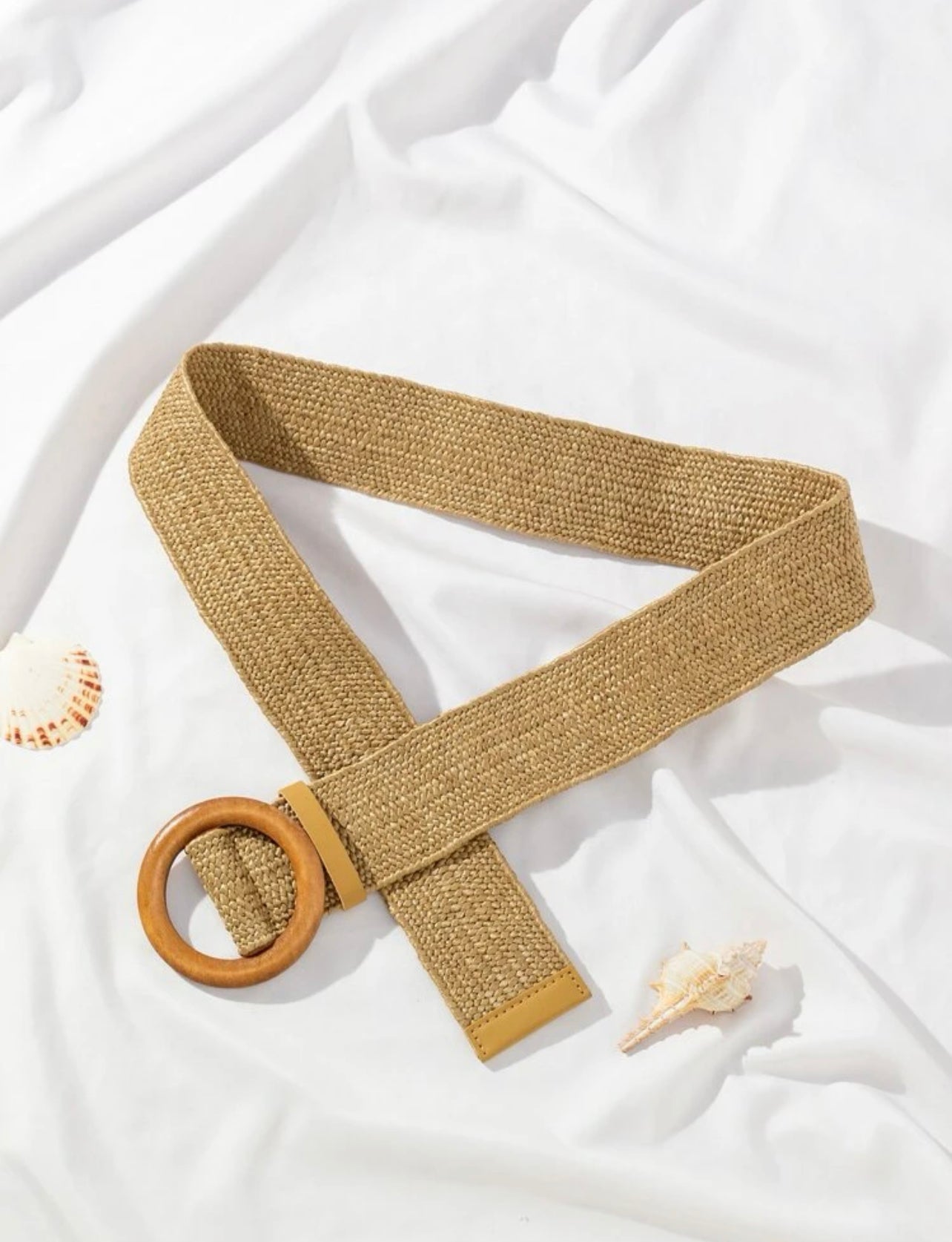 Round Buckle Braided Belt