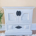 White & Black Refinished Real Wood Nightstands