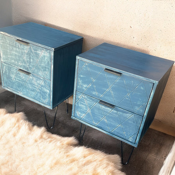 Elpenor Blue 2-Drawer Nightstands