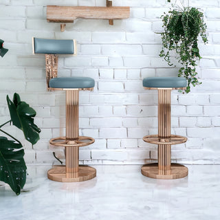 Modern Adjustable Height Counter Stool with Stainless Steel Legs