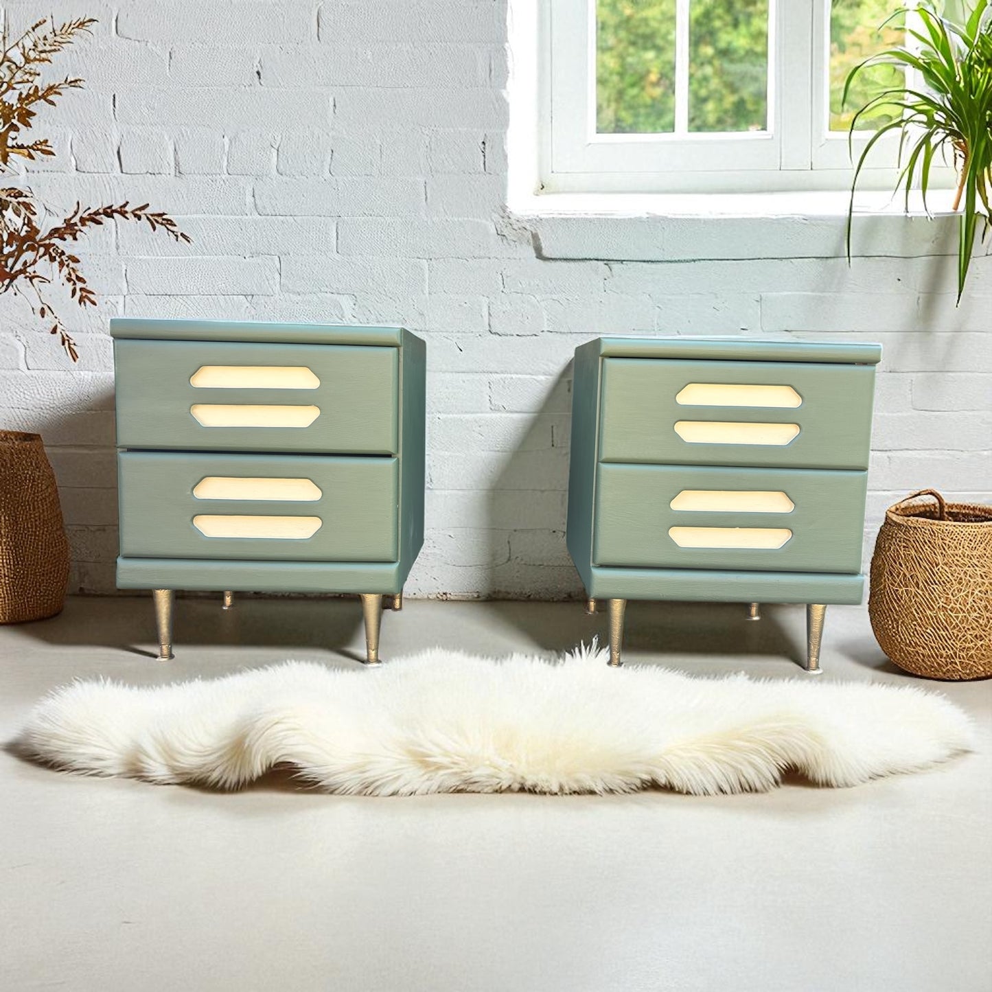 Newly refinished wooden nightstand set (The Orman Gaubb Company)