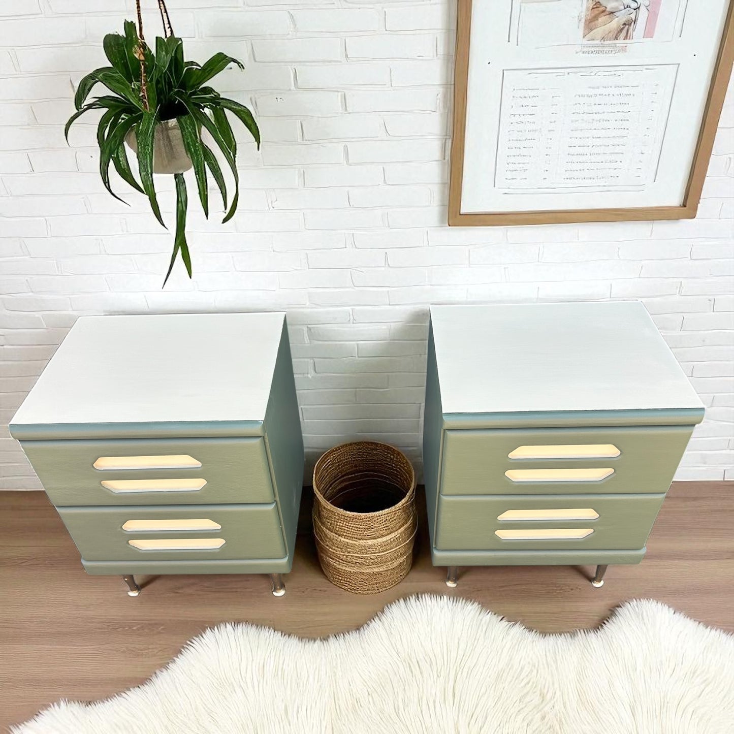 Newly refinished wooden nightstand set (The Orman Gaubb Company)