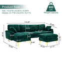U-Shape Sectional Sofa, green