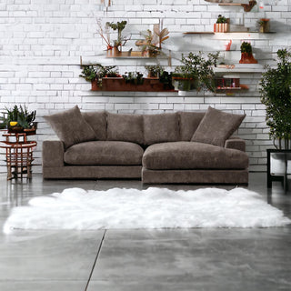 Plunge Brown Corduroy Sectional Couch