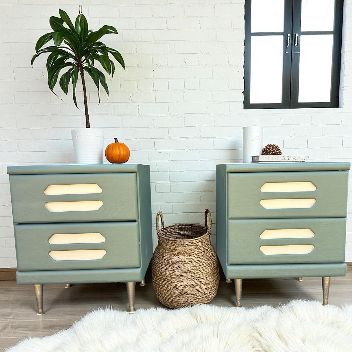 Newly refinished wooden nightstand set (The Orman Gaubb Company)