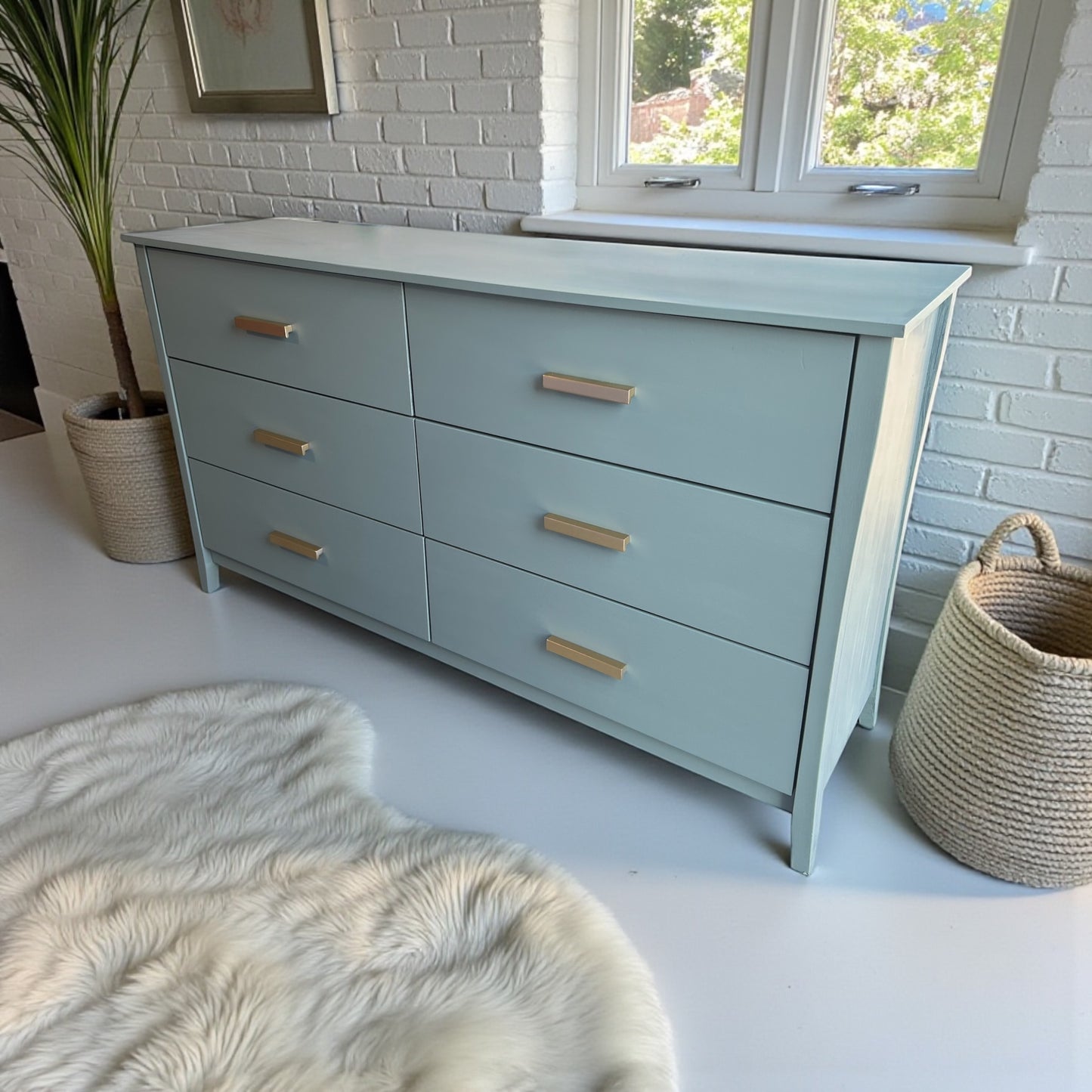 Sky Mist Modern Six-Drawer Dresser