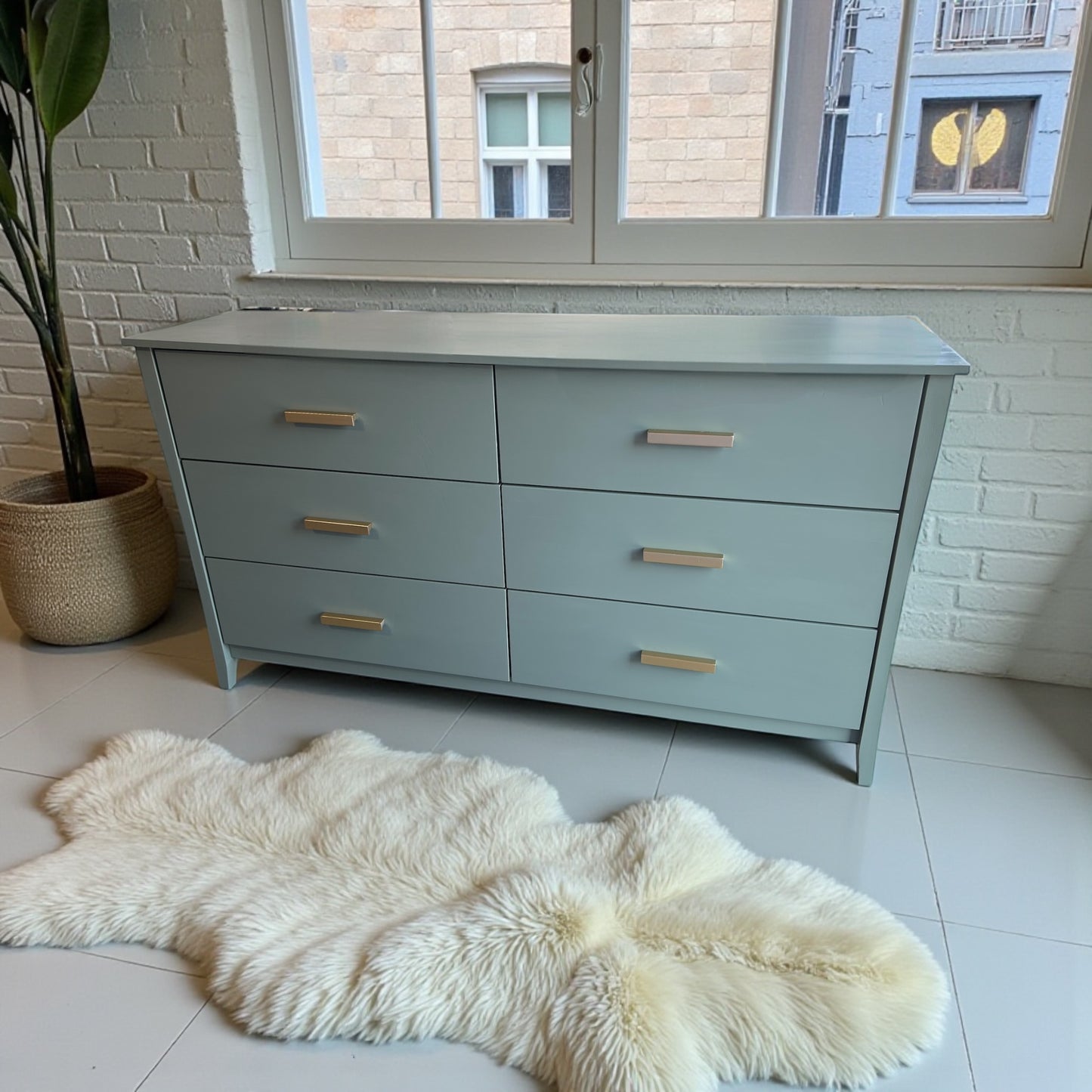 Sky Mist Modern Six-Drawer Dresser