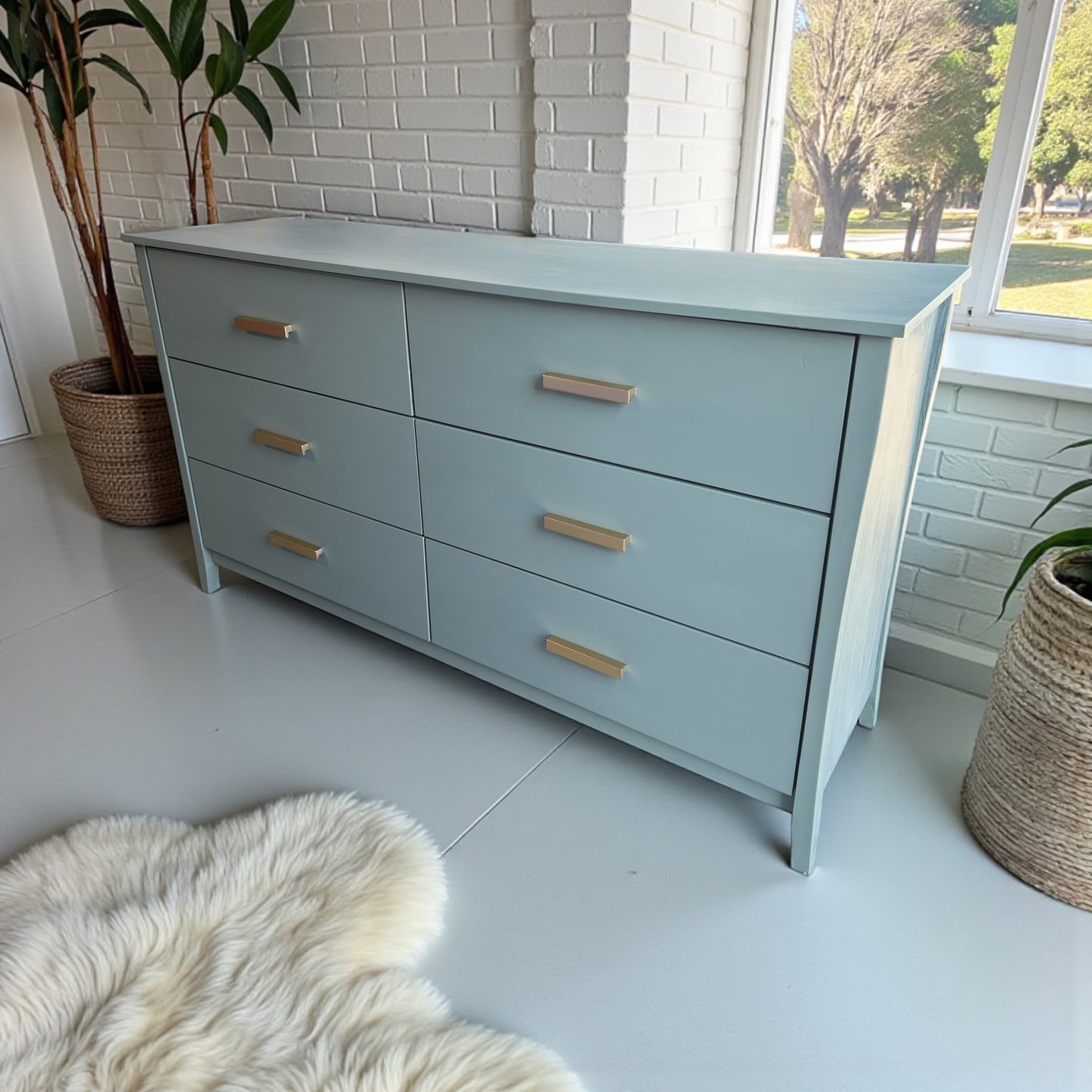 Sky Mist Modern Six-Drawer Dresser