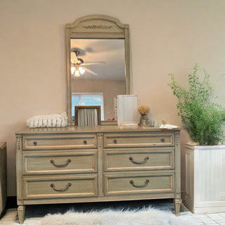 Vintage Green Cream Dresser