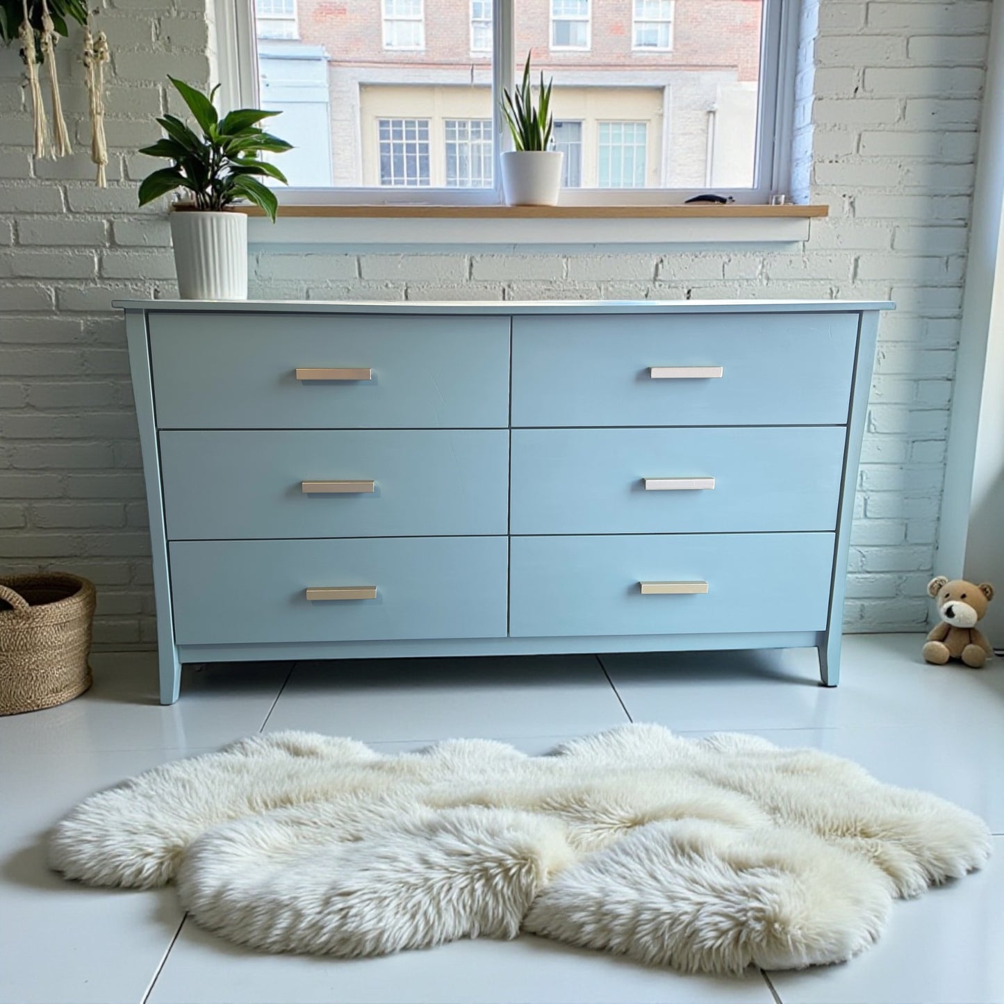 Sky Mist Modern Six-Drawer Dresser