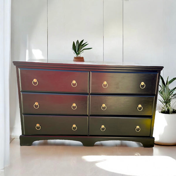 Piper Painted Black 6 Drawer Dresser