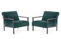 Modern Accent Chairs, Chenille Upholstered Armchair (Set of 2)