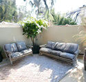 Teak Outdoor Patio Couch, Loveseat & Table Set