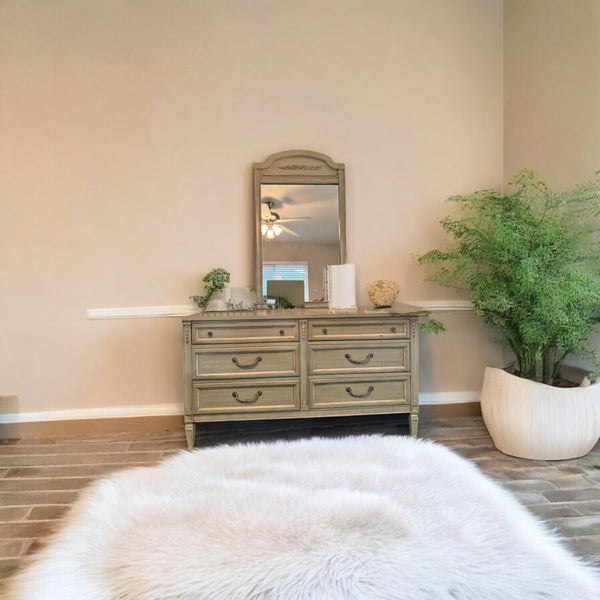 Vintage Green Cream Dresser