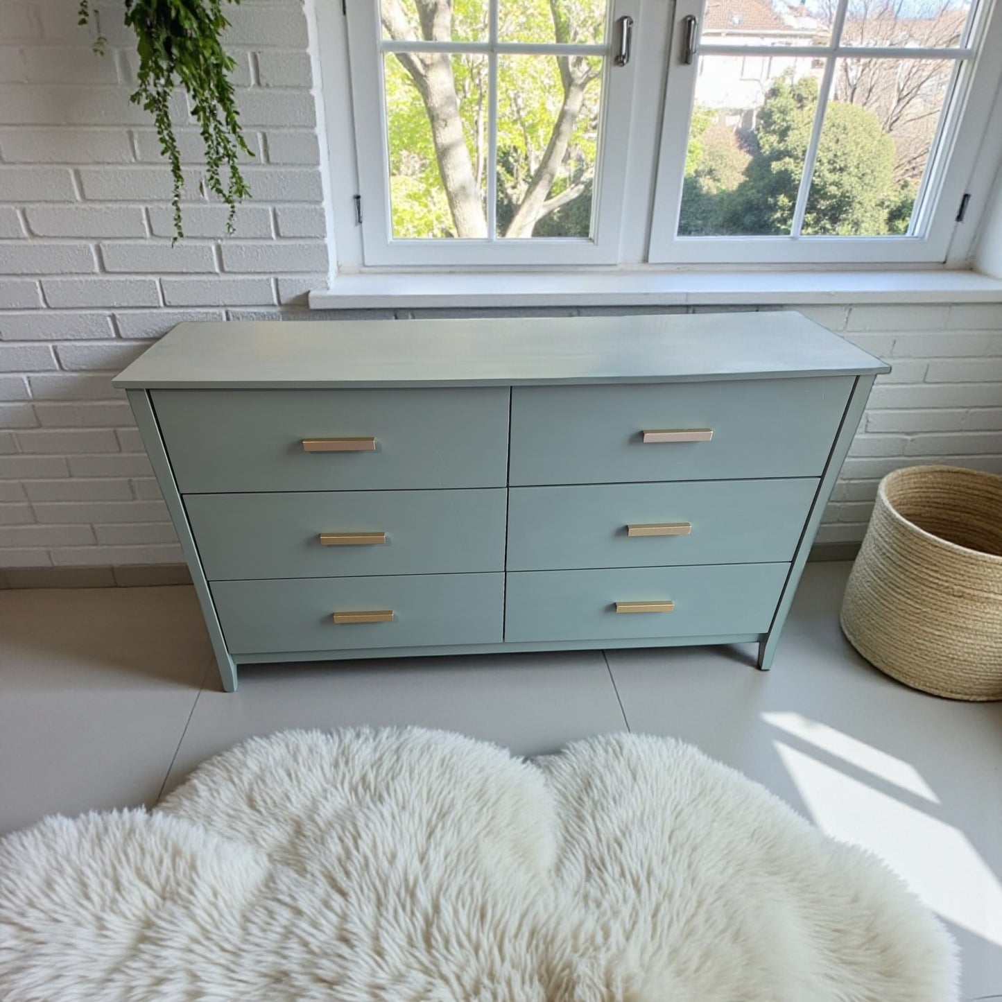 Sky Mist Modern Six-Drawer Dresser
