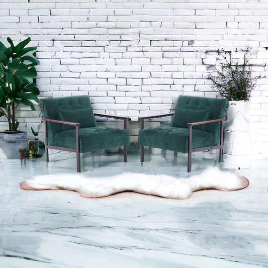 Modern Accent Chairs, Chenille Upholstered Armchair (Set of 2)