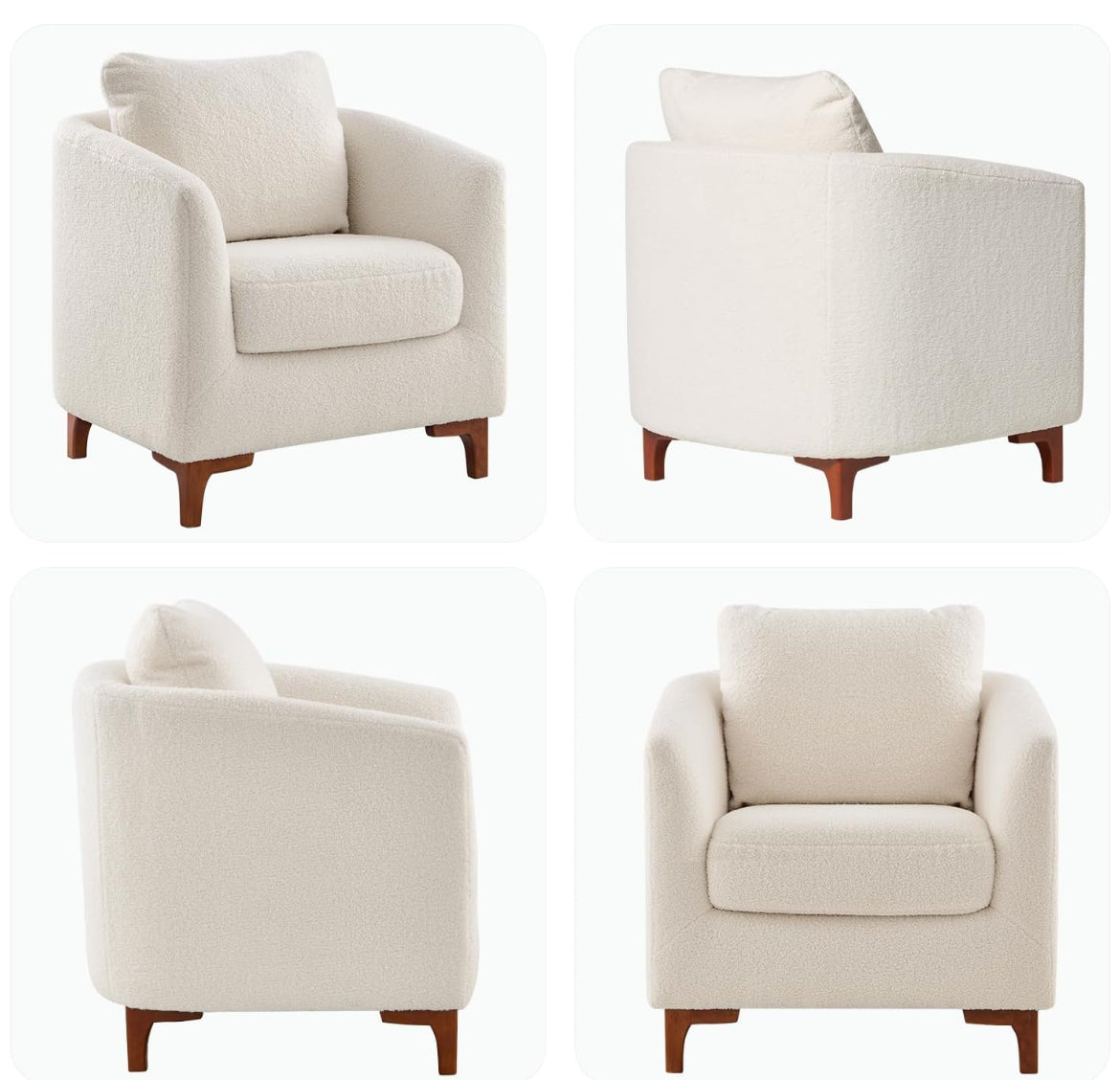 Sherpa Accent Chair with Storage Ottoman Set