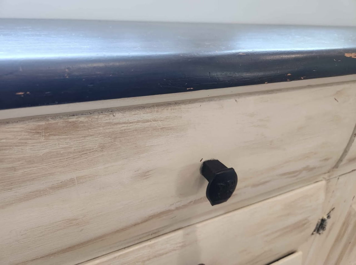 Dresser with antique cream colored finish