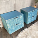 Elpenor Blue 2-Drawer Nightstands