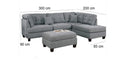 Beautiful 3 Seat Sectional Sofa/Couch/ W Ottoman| |By Costco | Pet Free|