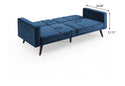 Oahu 86” Velvet Square Arm Futon Sofa