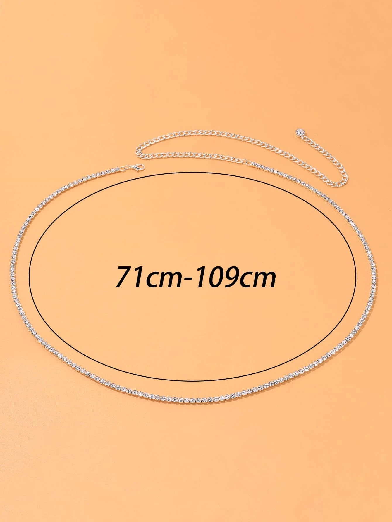 Rhinestone Decor Waist Chain