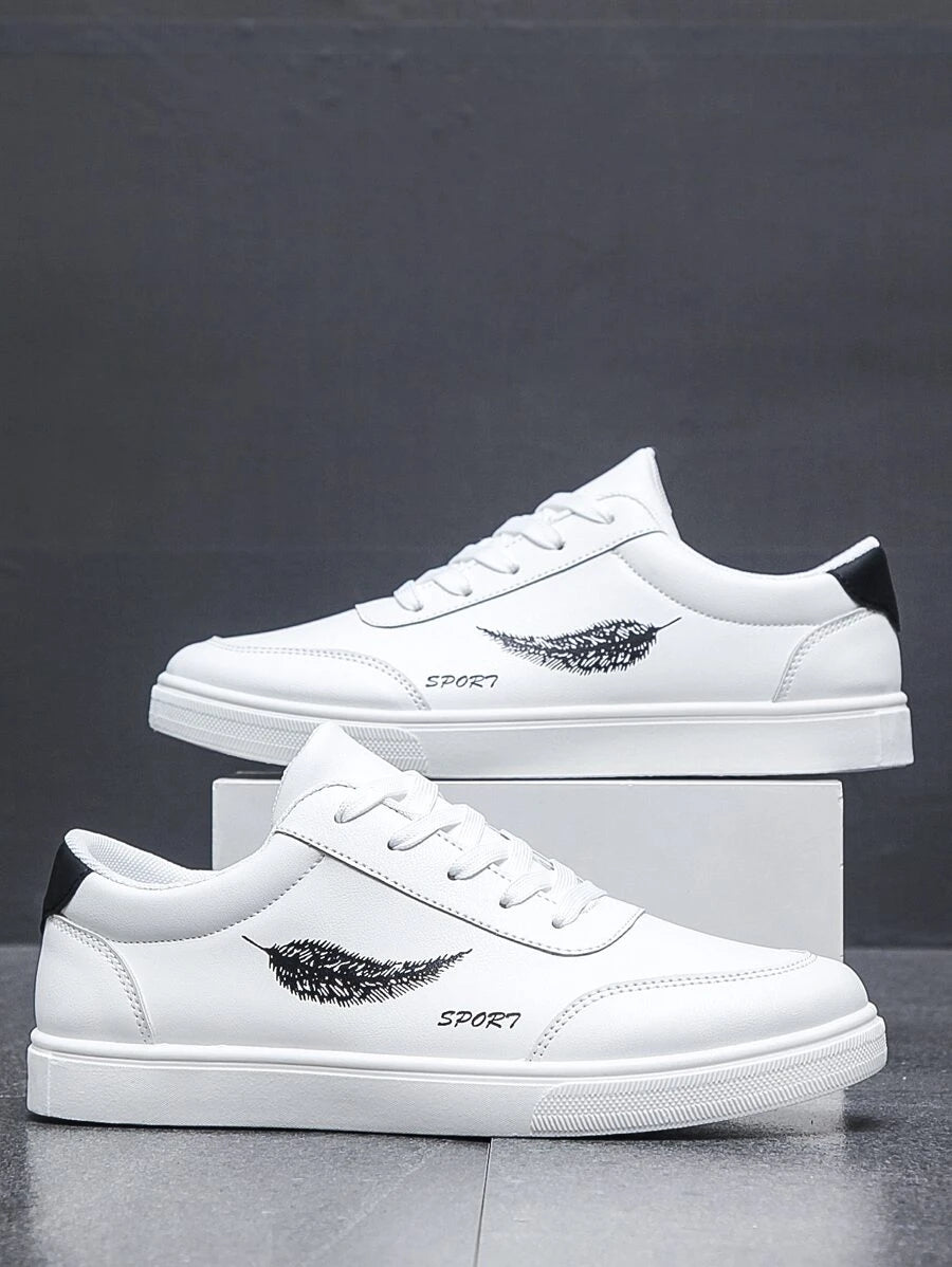 Men Feather Graphic Skate Shoes