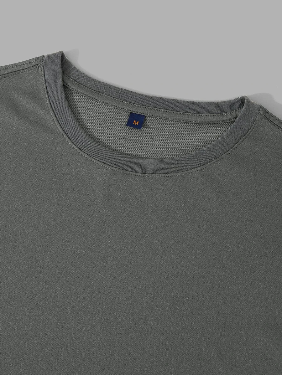 Men Letter & Eagle Print Tee & Drawstring Shorts