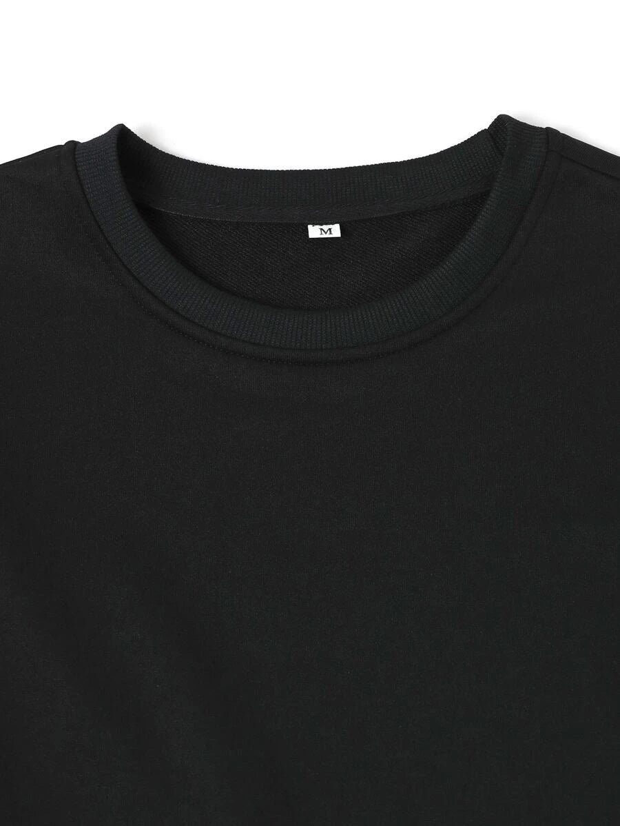 Men Colorblock Sweatshirt & Drawstring Waist Sweatpants