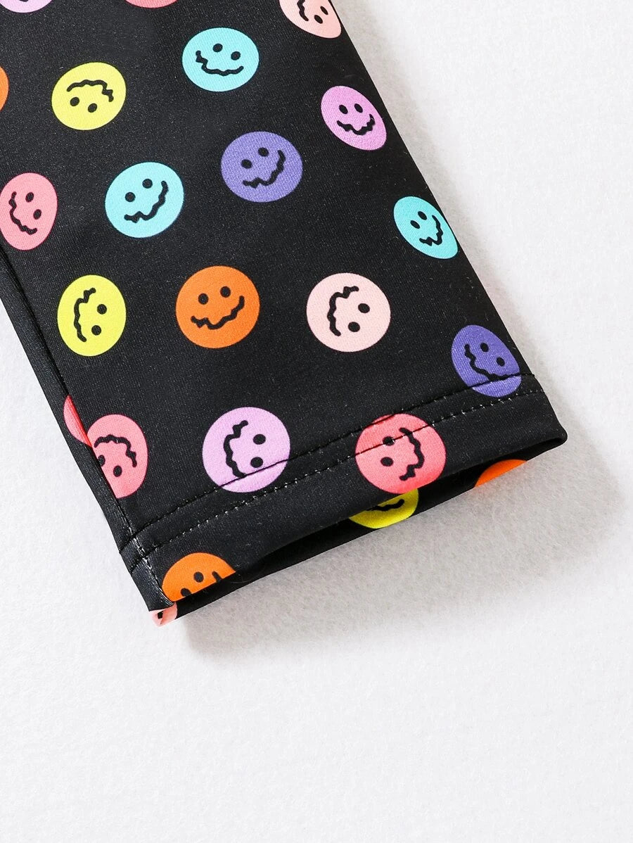 Toddler Girls Expression Embroidery Hoodie & Pants