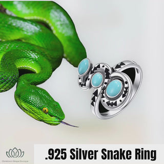 Sterling Silver Western Turquoise Snake Ring